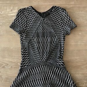 BCBG MaxAzria Geometric print drop waist dress
